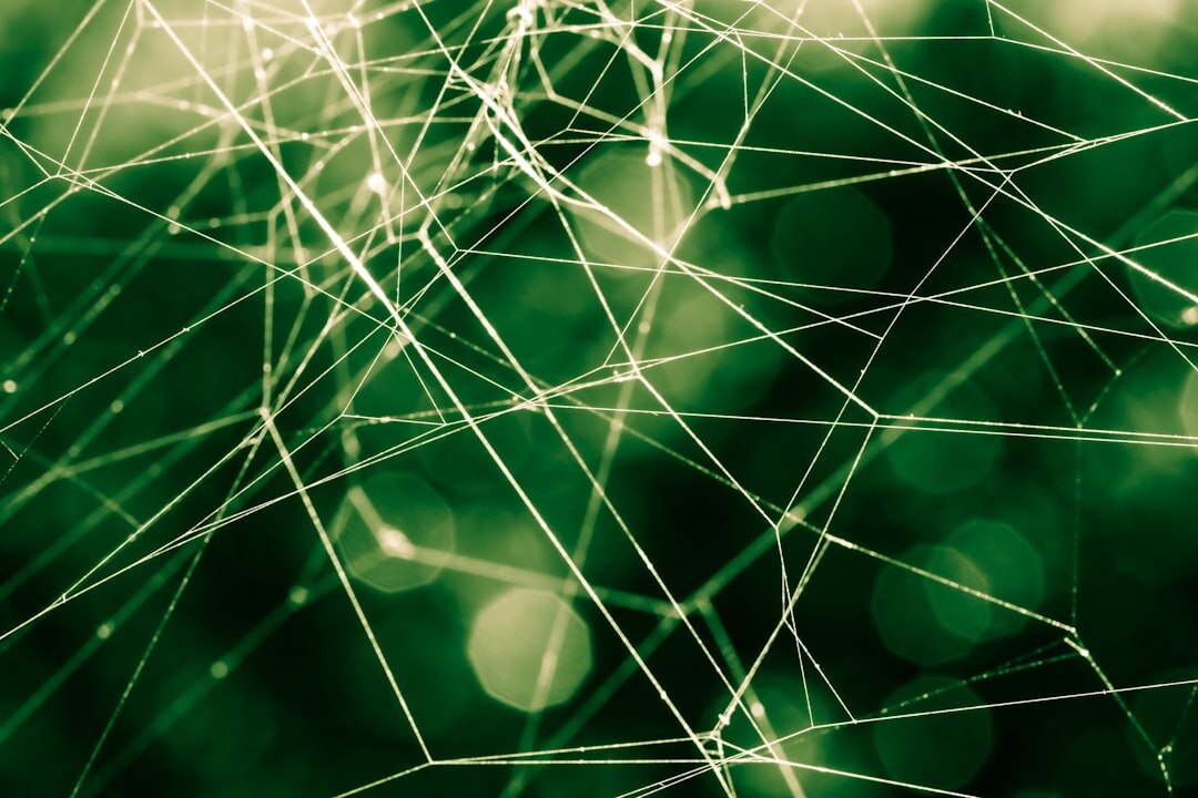 Artificial intelligence visualization with glowing neural network connections